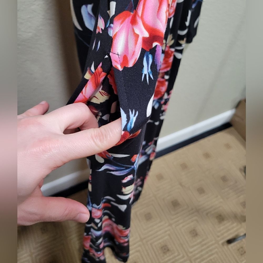 Long quarter sleeve multicolor floral dress - Picture 6 of 7